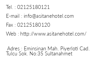 Asitane Life Hotel iletiim bilgileri